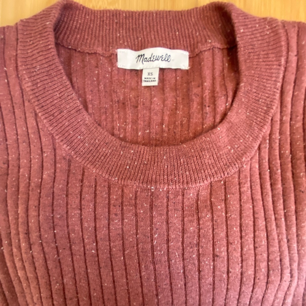 Madewell Ribbed Knit Sweater in Rust Like New XS - Picture 4 of 4